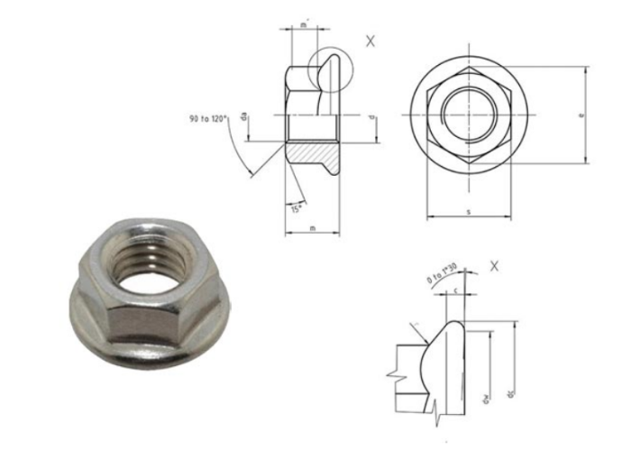 Stainless Steel Flange Nuts Dimensions Chart