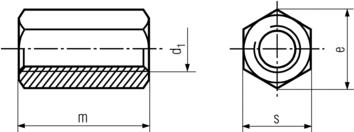 DIN 6334 - Coupling Nuts Dimensions